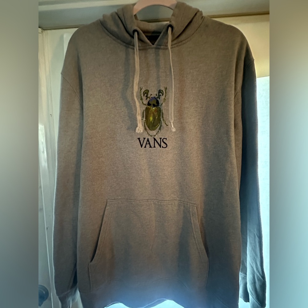 Vans Scarab Beetle Hoodie Sweatshirt Heather Grey XL